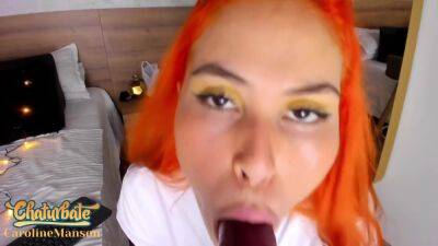 Pov Redhead Babe Is Sucking Her First Cock And Waiting To Eat The Cum - hclips.com