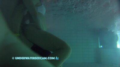 Hide under the waterfall in the public pool, pull down your pants, stick your dick in and fuck her! - hclips.com