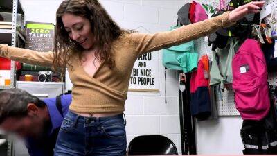 Flat chested cute shoplifter caught - drtuber.com