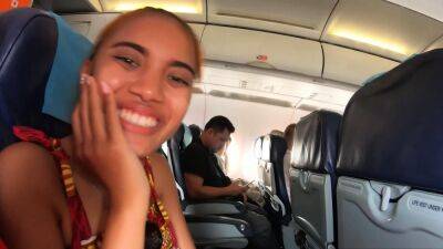 Thai teen on an airplane and on a cock - drtuber.com - Thailand