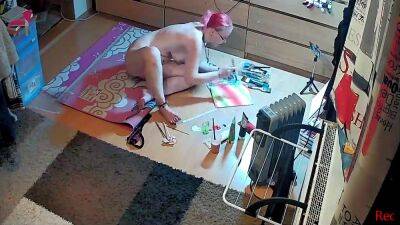 Caught Painting Nude Again - voyeurhit.com
