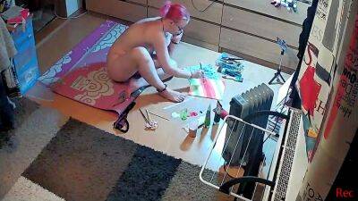 Caught Painting Nude Again - voyeurhit.com