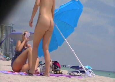 Naked MILFs at the beach teasing - sunporno.com