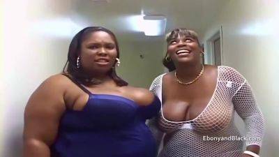 Heavyweight Black BBWs Suck on White Cock - hotmovs.com