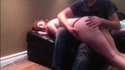 slutty redhead Alexa spanked by her stepdad - drtuber.com