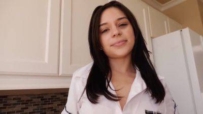 Perky Brunette Teen Flirts With Her Boss - videomanysex.com