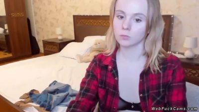 Blond Hair Girl Teenager In See Through Bra On Cam - hclips.com
