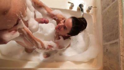 Stunning Burnete With Perfect Ass Having Passionate Foamy Sex In The Bathtub - Littlebuffbrunette - upornia.com