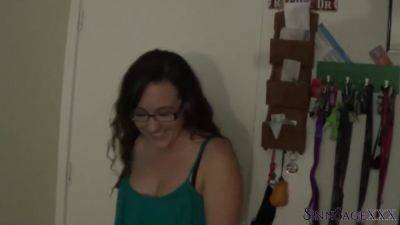 Nerdy Whore Sinn Sage Got Her Glasses & Face Covered With A Big Hot Load! - hotmovs.com