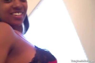 Busty Ebony Teen Slut Sucks Dick - videomanysex.com