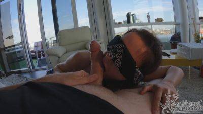 Blindfolded Gabriela Lati Gives A Sloppy Wet Deepthroat Blowjob Mouth Cum - hotmovs.com