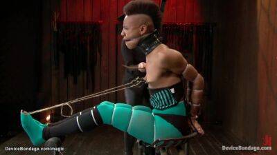 Ebony In Legs Split Bondage Bootie Toyed With Nikki Darling And Claire Adams - upornia.com