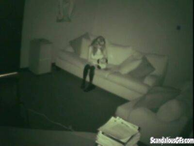 Spy cam babe masturbates on the couch - txxx.com