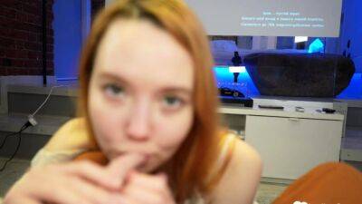 Redhead girlfriend loves to eat my hard cock - drtuber.com