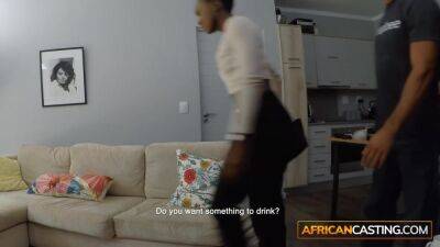 Beautiful African On Her Knees for White Dick in Model Audition - hotmovs.com