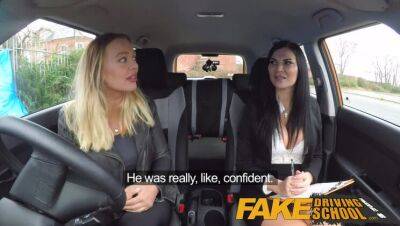 Fake Driving lesbian sex with hot Australian babe and busty milf - veryfreeporn.com - Britain - Australia