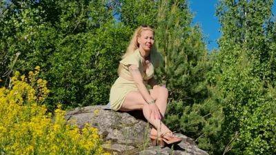 Horny Milf Masturbating In A Summer Dress On Top Of A Huge Rock In A Public Park At Midsummer - upornia.com