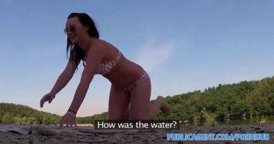 Busty Bikini Babe Fucked in Public Lake POV - sexu.com