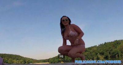 Busty Bikini Babe Fucked in Public Lake POV - sexu.com