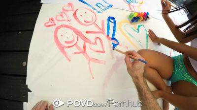 Gianna Dior - Gianna Dior gets her face painted with hot jizz in POVD PAINT MY FACE - sexu.com
