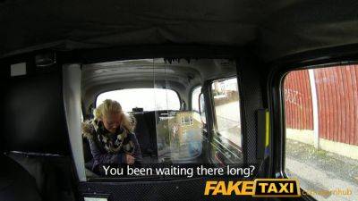 British teen blonde deepthroats old cab driver's cock on faketaxi - sexu.com - Britain