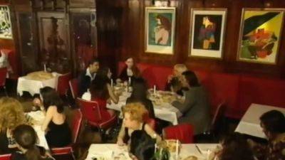 Hot slags fucking at dinner gangbang in classive movie - drtuber.com