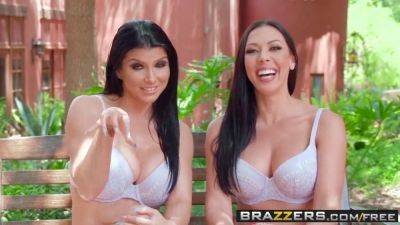 Rachel Starr - Rachel Starr & Romi Rain share a big cock in a wild outdoor threesome - sexu.com