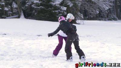 Snowboarding babes get naughty licking, sucking, and fingering tight pussies - sexu.com