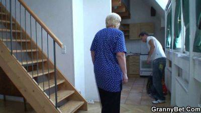 Big-titted blonde granny bounces on his hard dick like a seasoned pro - sexu.com - Czech Republic