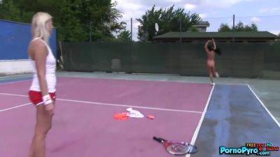 Tennis Teen Lesbians Finger One Another On The Courts - videomanysex.com