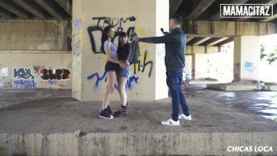 Luna - Francys Belle & Luna Rival take turns fucking each other's wet pussies under a bridge - sexu.com