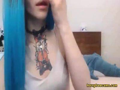Blue Haired Vixen Engaged To A High Sexually Pleasure L - hclips.com