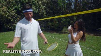 Seth Gamble - Gabriela Lopez - Gabriela Lopez gets her massive naturals pounded hard by Seth Gamble in Badminton action! - sexu.com