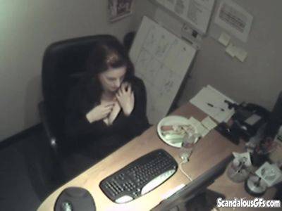 Naughty office teen enjoys solo masturbation - txxx.com