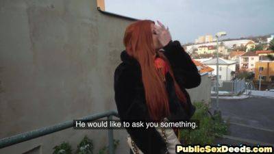 Public redhead bitch fucked in POV by nasty BWC fucker - hotmovs.com