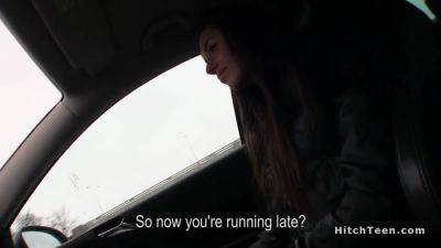 Brunette Beauty Sucks On The Road - hclips.com