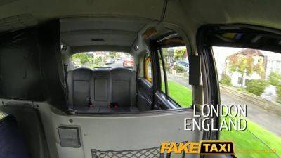 London - Sabrina Jay's tight pussy gets double stuffed in a fake taxi ride - sexu.com - Britain