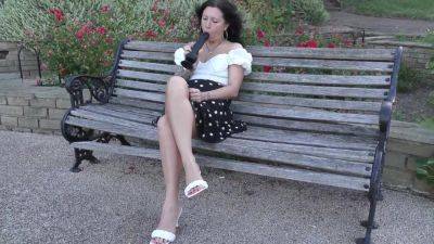 Hot Milf In Public Masturbation With Dildo On Bench In Park. Milfs Public Masturbation With Orgasms - hotmovs.com