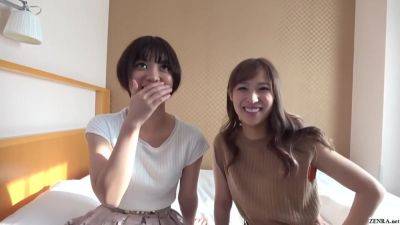 Playing private parts show and tell with two Japanese wives - hotmovs.com - Japan