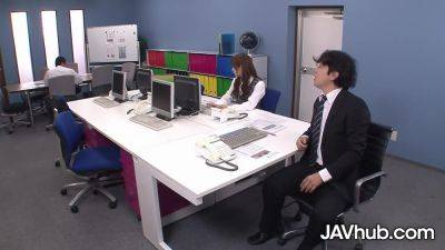 JAVHUB Aiko Endo sucks a cock in the office - hotmovs.com - Japan