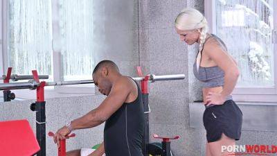 Busty Blonde Blanche Bradburry Treats Herself to Chocolate Sandwich at the Gym GP1745 - PornWorld - hotmovs.com - Czech Republic