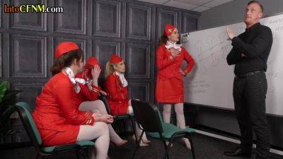 Femdom Stewardesses Suck In Cfnm Group - upornia.com