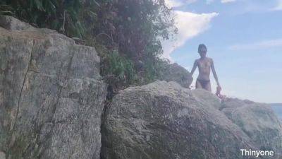 Freak Enjoying Petite Beauty On The Beach And Mountain With Giant Cock - hotmovs.com - Philippines