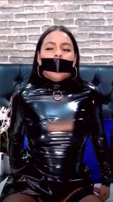 Latina Latex Girl Gagged With Tape - hclips.com