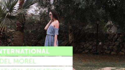 Slim MILF babe Adel Morel posed outdoor - drtuber.com