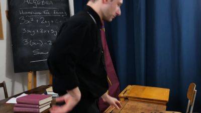 Pervert priest fucks student on class - drtuber.com