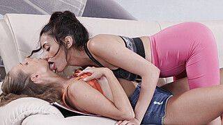 Hot lesbian sex of two young fit girls Kinuski Kakku and Penelope Cum - ah-me.com
