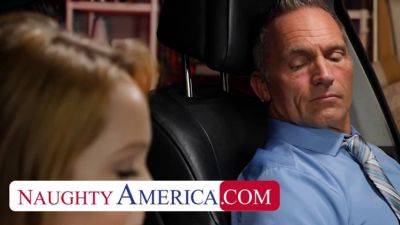 Watch this naughty American college girl with blue eyes and a tight ass take on her friend's dad's throbbing cock - sexu.com - Usa