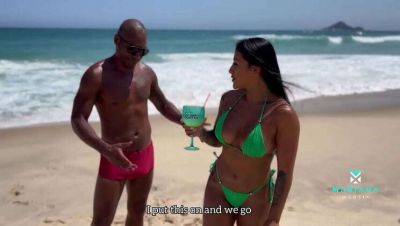 Wild encounter with a Brazilian fan leading to rough sex - Mariana Martix and Mark Butt's Hot Beach Encounter - porntry.com - Brazil