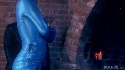 Lala Wears A Blue Latex Body Suit As She Is Fucked Deep - BANG! - hotmovs.com